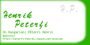 henrik peterfi business card
