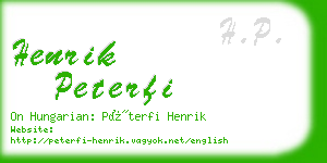 henrik peterfi business card